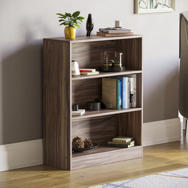Vida Designs Bookcase Cambridge 3 Shelves Walnut - image 1