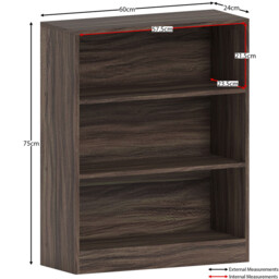 Vida Designs Bookcase Cambridge 3 Shelves Walnut - thumbnail 4