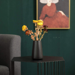 1pc/15cm/6in, Ceramic Vase - Flower Vase Minimalism Style for Modern Table Shelf Home Decor, Fit for Fireplace Bedroom Kitchen Living Room Centerpieces Office Desk (Solid Black） - thumbnail 2