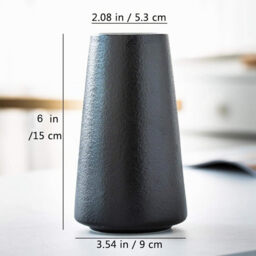 1pc/15cm/6in, Ceramic Vase - Flower Vase Minimalism Style for Modern Table Shelf Home Decor, Fit for Fireplace Bedroom Kitchen Living Room Centerpieces Office Desk (Solid Black） - thumbnail 6