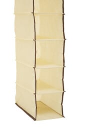 Essentials by Premier Cream Brown Trim 10 Section Hanging Shoe Organiser - thumbnail 5
