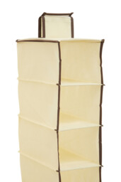 Essentials by Premier Cream Brown Trim 10 Section Hanging Shoe Organiser - thumbnail 4
