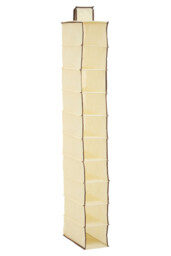 Essentials by Premier Cream Brown Trim 10 Section Hanging Shoe Organiser - thumbnail 2