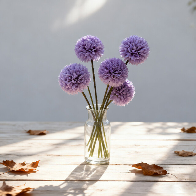 Wei's Moment 6Pcs Artificial Flowers Artificial Hydrangea Decoration for Wedding Vase Purple - image 1