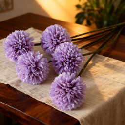 Wei's Moment 6Pcs Artificial  Flowers Artificial Hydrangea Decoration for Wedding Vase Purple - thumbnail 5