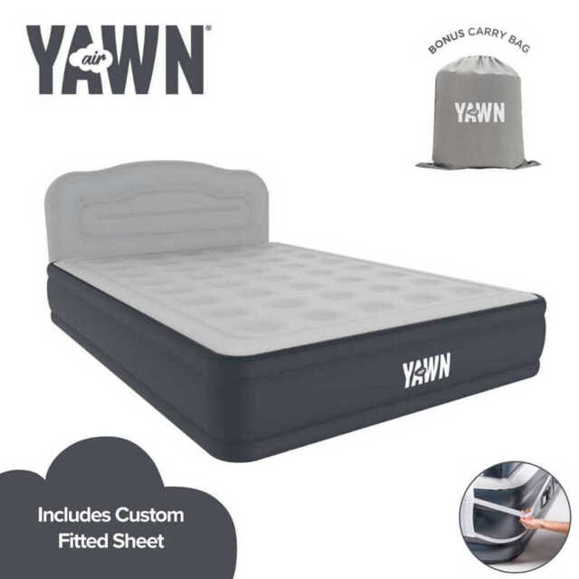 Yawn Air Bed Deluxe with Headboard & Fitted Sheet Self Inflating King - image 1