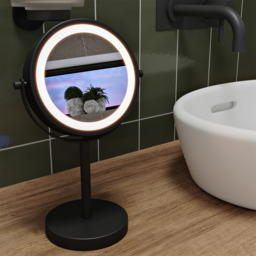 Croydex LED Makeup Mirror with 3x Magnification and Rotating Face - Black - thumbnail 3