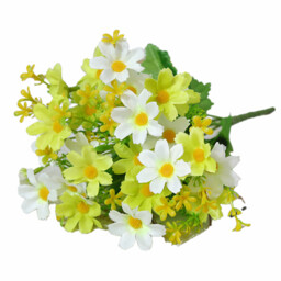 Yuejia 4pcs 11.02in/28cmArtificial Daisy Mums Flowers Outdoor Plants Fake Silk Flowers No Fade Greenery Shrubs Home Wedding Office Garden Porch Décor(green white) - thumbnail 7