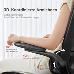 SIHOO M59S Ergonomic Office Chair, Desk Chair with 3D Coordinated Flip-up Armrests, Computer Chair with Dual Back Design and Adaptive Dynamic Lumbar Support (Black) - thumbnail 7