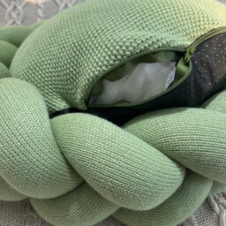 MEROPE, Acrylic Wreath Cushion, 40x40cm, light green, 1pack - thumbnail 4