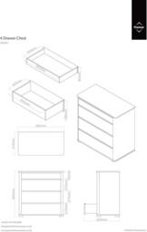 Interiors by Premier Drawer Chest Moritz High Gloss 4 Drawer Black - thumbnail 3