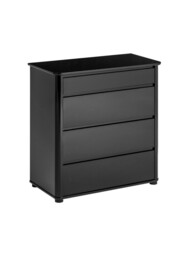 Interiors by Premier Drawer Chest Moritz High Gloss 4 Drawer Black - thumbnail 1
