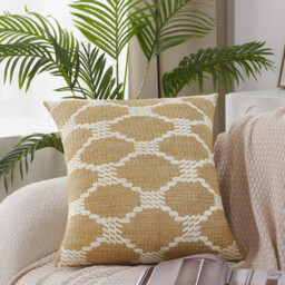 MEROPE, PE/Polyester Canvas Cushion Cover, 50x50cm, khaki/white, 1pack - thumbnail 5