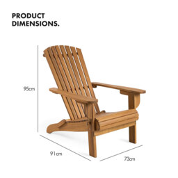 Vonhaus Hudson Folding Adirondack Chai - thumbnail 4