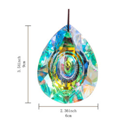 JU7CER 1PC Hanging Chandelier Crystal Prism - Dragon Eye Rainbow Catcher, Crystal Light-Catching Prism Decoration, Window Ornament, Hanging Glass Rainbow Maker, Suitable for Christmas Trees, Chandeliers, Weddings, Offices, Rooms & Home Decor, Christmas Must-Have - thumbnail 5