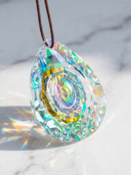 JU7CER 1PC Hanging Chandelier Crystal Prism - Dragon Eye Rainbow Catcher, Crystal Light-Catching Prism Decoration, Window Ornament, Hanging Glass Rainbow Maker, Suitable for Christmas Trees, Chandeliers, Weddings, Offices, Rooms & Home Decor, Christmas Must-Have - thumbnail 7