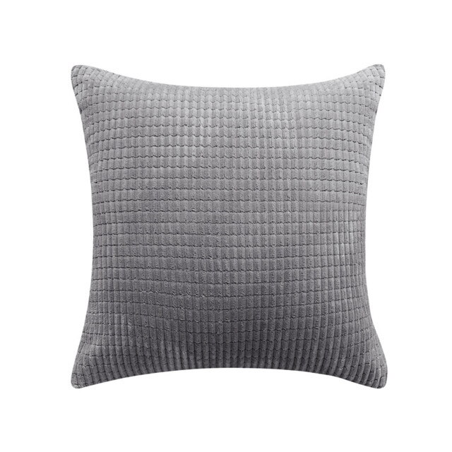 Deconovo Velvet cushion cover light grey color 45*45cm 1pc - image 1