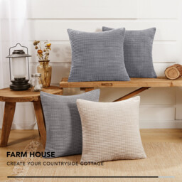 Deconovo Velvet cushion cover light grey color 45*45cm 1pc - thumbnail 5