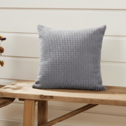 Deconovo Velvet cushion cover light grey color 45*45cm 1pc - thumbnail 6