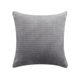 Deconovo Velvet cushion cover light grey color 45*45cm 1pc - thumbnail 1