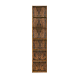 Ochama Bookshelf with 6 Shelves, Bookcase, for Home Office, Bedroom, Living Room, Study, Rustic Brown - thumbnail 1