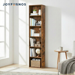 Ochama Bookshelf with 6 Shelves, Bookcase, for Home Office, Bedroom, Living Room, Study, Rustic Brown - thumbnail 6