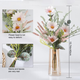 1Pc 14in/38cm Artificial Flowers Home Decoration Flower Design Wedding Handheld Bouquet Wall Decoration - thumbnail 3