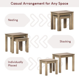 Vida Designs Side Tables Nested Panama Solid Pine Natural Oak 2pcs - thumbnail 4