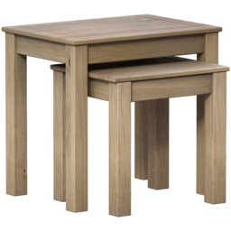 Vida Designs Side Tables Nested Panama Solid Pine Natural Oak 2pcs - thumbnail 7