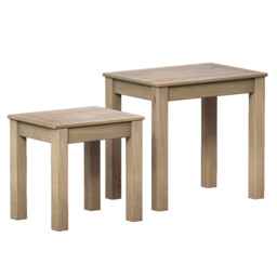 Vida Designs Side Tables Nested Panama Solid Pine Natural Oak 2pcs - thumbnail 3