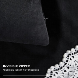 Deconovo Dutch Velvet cushion cover black color 45*45cm 1pc - thumbnail 4