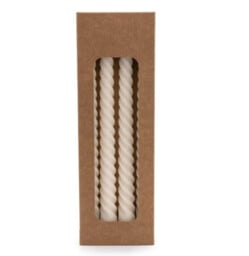 Candlelight Taper Candles Twisted Cream 4pcs - thumbnail 3