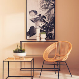 Interiors by Premier Coffee Table Depok Square Black/Rattan - thumbnail 4