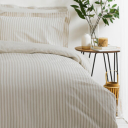 Yard Duvet Cover Set Hebden Stripe 100% Cotton Natural Double - thumbnail 3