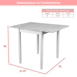Dining Table Altona Rectangle Extendable Drop Leaf Grey/Oak 76x61-97cm - thumbnail 5