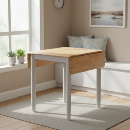 Dining Table Altona Rectangle Extendable Drop Leaf Grey/Oak 76x61-97cm - thumbnail 1