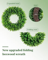 24 Inch Large Boxwood Wreaths-1pcs - thumbnail 2