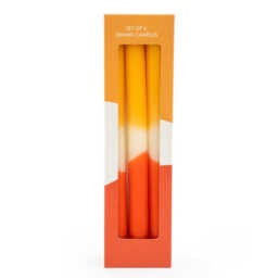 Candlelight Taper Candles Ombre Orange 6pcs - thumbnail 3