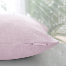 Deconovo faux linen cushion cover light pink color 45*45cm 1pc - thumbnail 3
