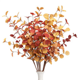 Yuejia 3Pcs 27.5in/70cmArtificial Eucalyptus Stems Fall Decorations with Fall Eucalyptus Leaves Autumn Decorations for Office and Home Artificial Plants for Floral Arrangement - thumbnail 6