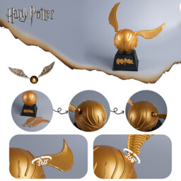 1pc Harry Potter Golden Snitch Piggy Bank Officially Licensed 3D PVC Waterproof Shatterproof Figurine Money Box Coin Bank Home Decor Collectible Movable Detachable Wings Desktop Display Savings Jar Gift - thumbnail 3