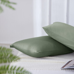 【Summer Cooling Textile】MEROPE, Bamboo Pillow case, 50x75cm, eucalyptus, 2pack - thumbnail 4
