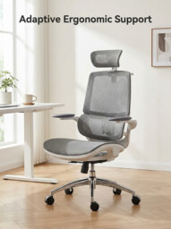 SIHOO M59S Ergonomic Office Chair， Desk Chair with 3D Coordinated Flip-up Armrests， Computer Chair with Dual Back Design and Adaptive Dynamic Lumbar Support， Grey - thumbnail 5