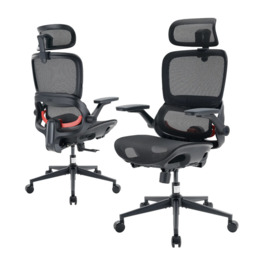 SIHOO B100 Ultra Ergonomic Office Chair, Mesh Office Chair with Adaptive Lumbar Support, Computer Chair with Wide Headrest, Desk Chair with 360° Rotatable Flip-Up Armrests, Ebony