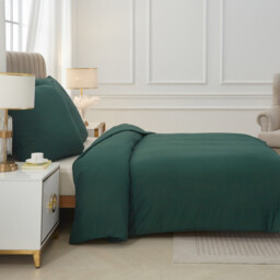 Meeallhome  Washed Brushed Duvet Cover Set 260*220cm/60*80cm*2  dark green - thumbnail 2