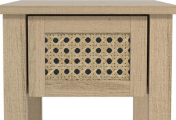 Galano Gio Bedside Table – Stylish Bedside with Rattan Effect – Slim Drawer Side Table with Storage – Cabinet for Bedroom, Hallway or Entryway – Oslo Oak - thumbnail 3