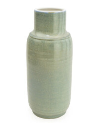 Candlelight Vase Bottle Neck Glazed Green H:29cm - thumbnail 1