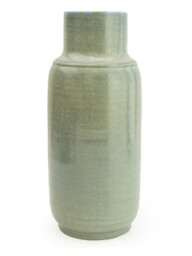 Candlelight Vase Bottle Neck Glazed Green H:29cm - thumbnail 2