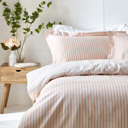 Yard Duvet Cover Set Hebden Stripe 100% Cotton Blush Single - thumbnail 3