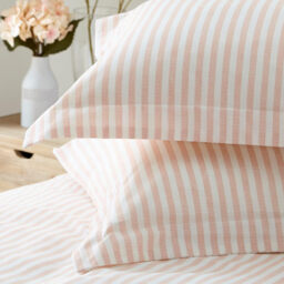 Yard Duvet Cover Set Hebden Stripe 100% Cotton Blush Single - thumbnail 4